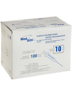 Шприц инъекц. 10 мл 3-х комп. с иглой 0,8*40 мм (21G*1 1/2