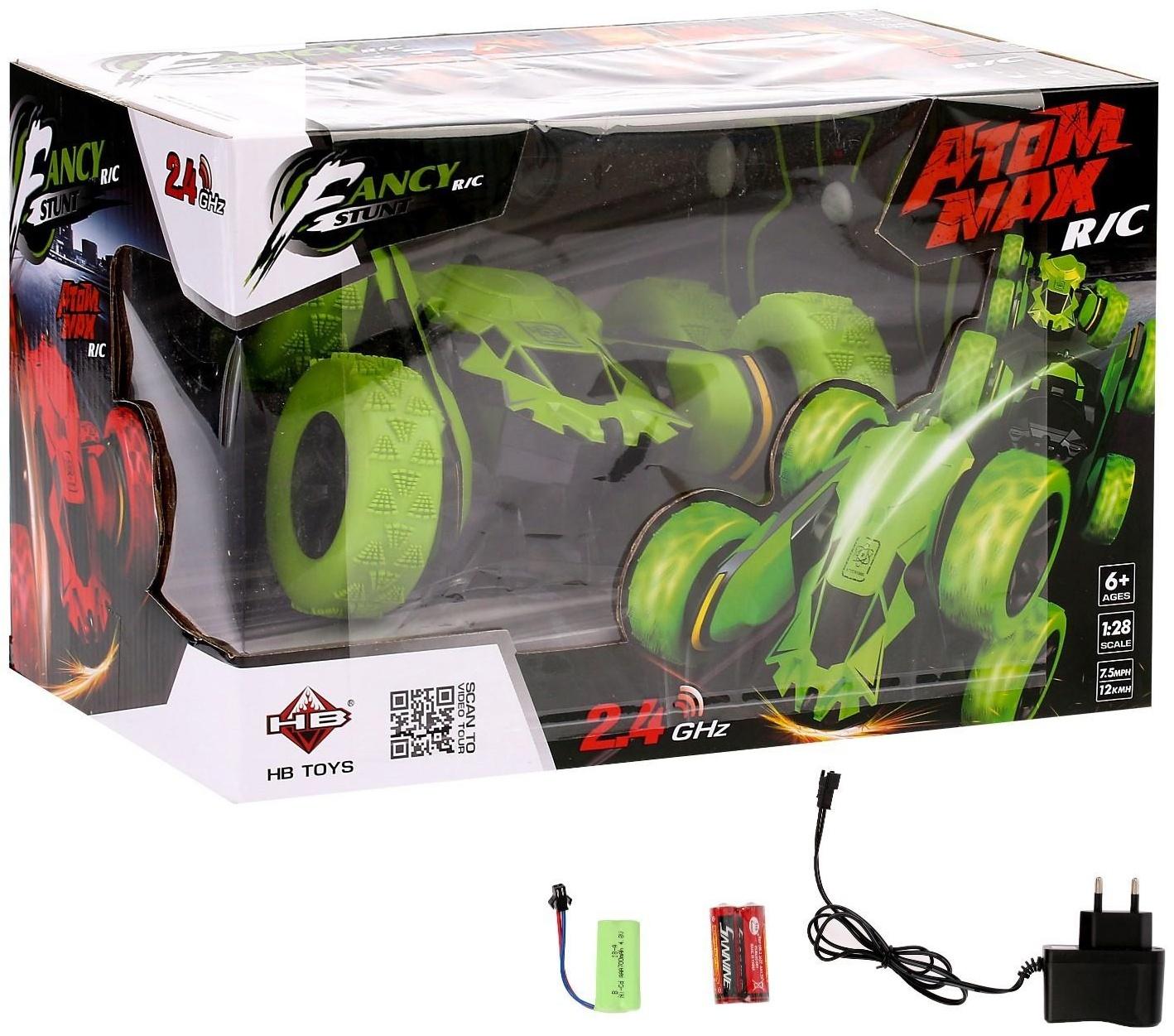 Машина-перевёртыш радиоуправляемая «Трюкач», масштаб 1:28, с аккумулятором, цвет зелёный