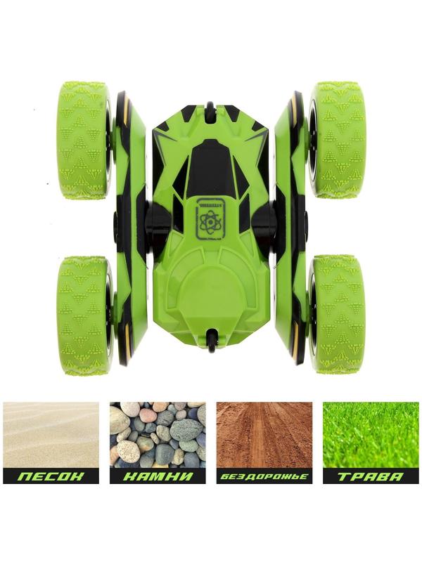Машина-перевёртыш радиоуправляемая «Трюкач», масштаб 1:28, с аккумулятором, цвет зелёный