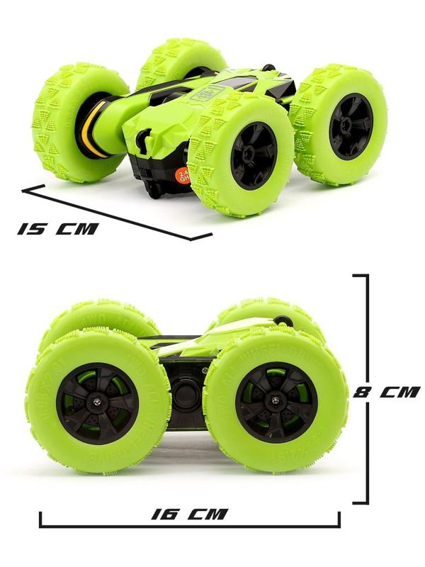 Машина-перевёртыш радиоуправляемая «Трюкач», масштаб 1:28, с аккумулятором, цвет зелёный