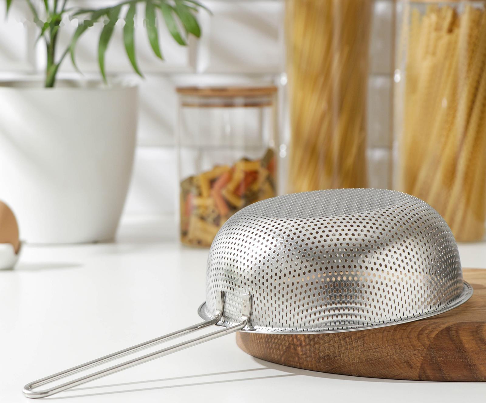 Дуршлаг из нержавеющей стали «Марко», d=19 см, длинная ручка