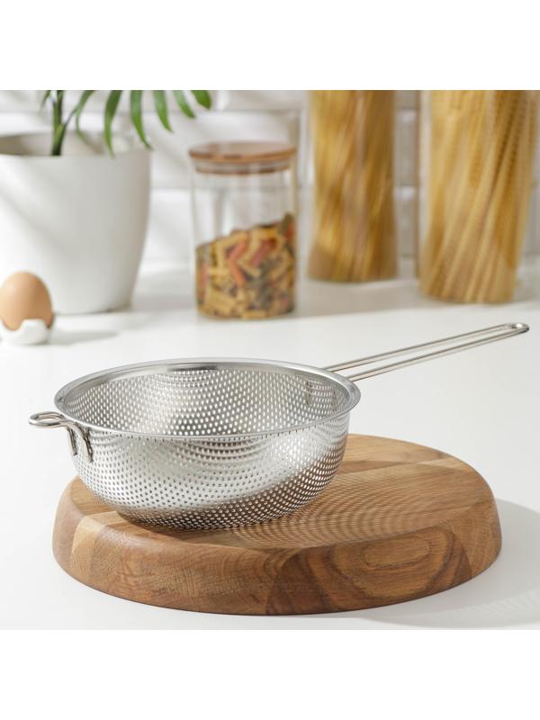 Дуршлаг из нержавеющей стали «Марко», d=19 см, длинная ручка