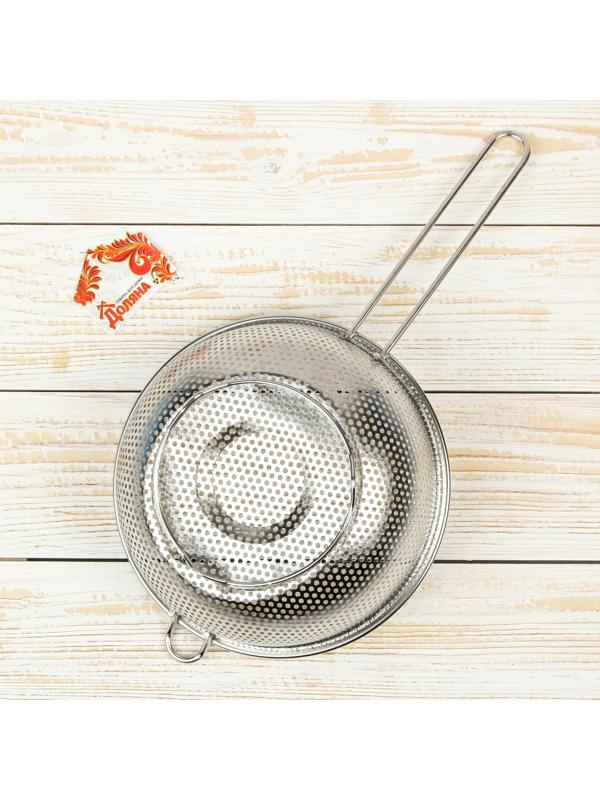 Дуршлаг из нержавеющей стали «Марко», d=19 см, длинная ручка