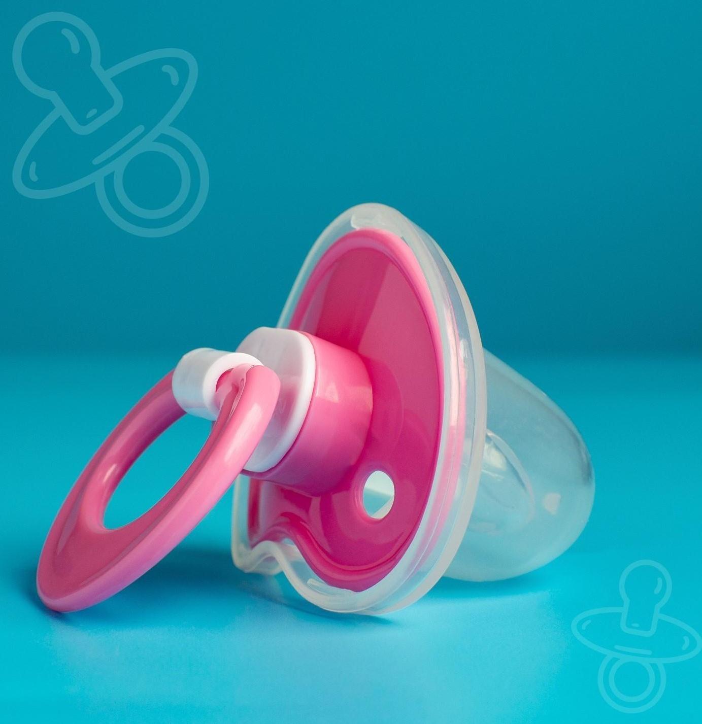 Пустышка силиконовая ортодонтическая с колпачком, от 0 - 3 мес., цвет розовый