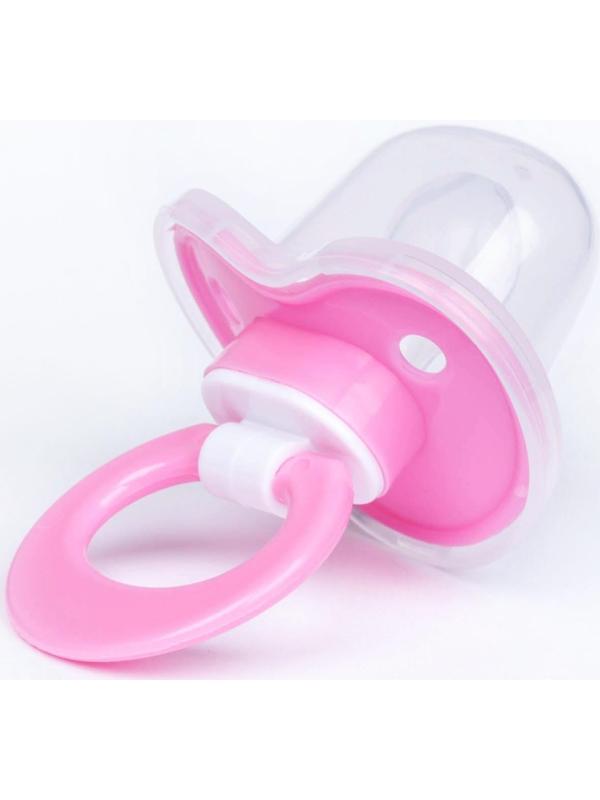 Пустышка силиконовая ортодонтическая с колпачком, от 0 - 3 мес., цвет розовый