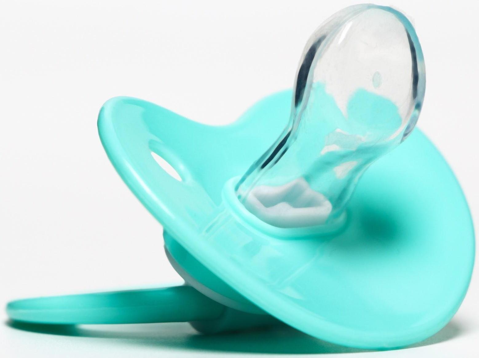 Соска-пустышка ортодонтическая, силикон, от 0 мес., с колпачком, цвет бирюзовый