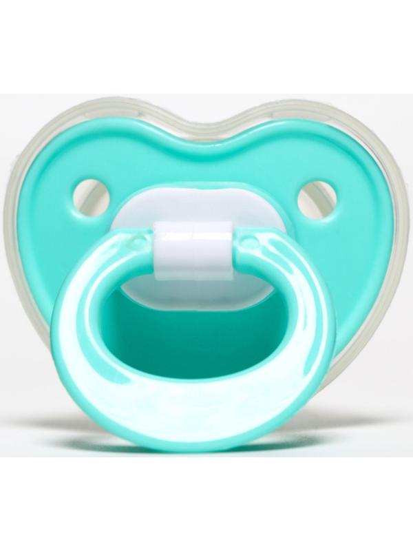 Соска-пустышка ортодонтическая, силикон, от 0 мес., с колпачком, цвет бирюзовый