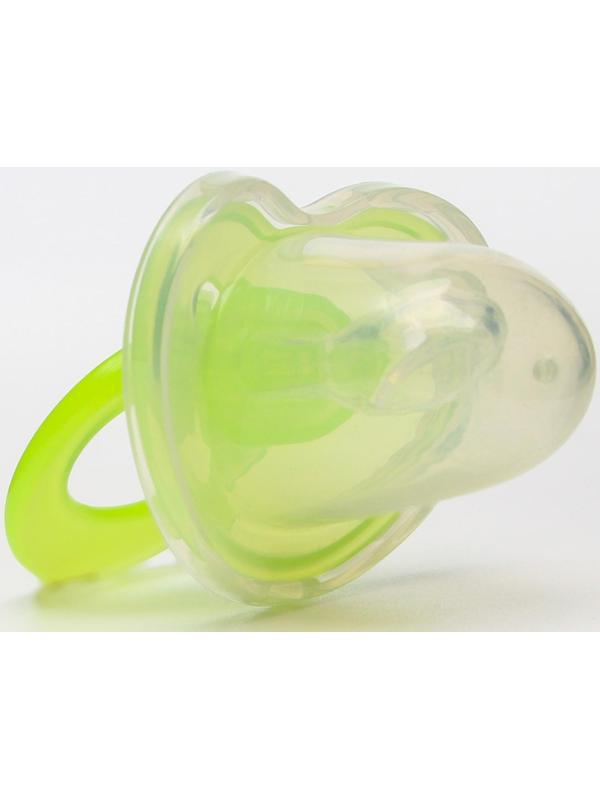 Соска-пустышка ортодонтическая, силикон, от 0 мес., с колпачком, цвет лайм