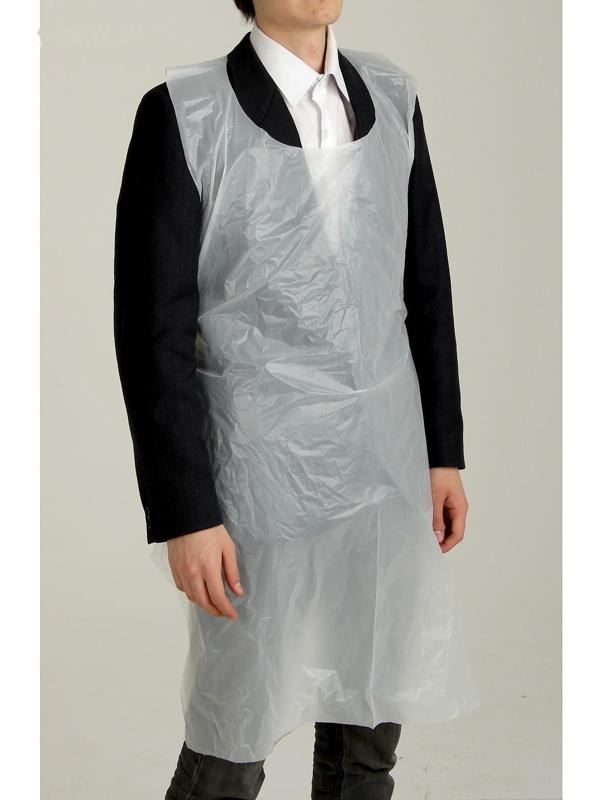Фартук ПЭ защитный, белый, 10 мкм., размер 74*120