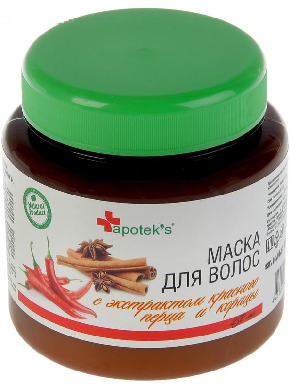 Маска для волос Apotek`s репейная, с экстрактом красного перца и корицы, 250 мл 2875396