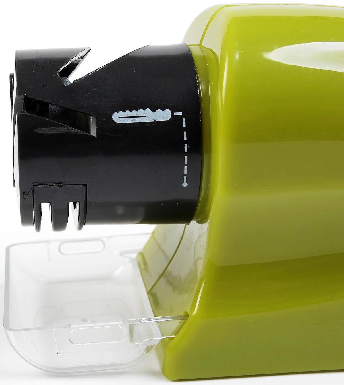 Ножеточка Luazon LTE-02, электрическая, для ножей/ножниц/отвёрток, 4хАА (не в ком.), зелёная