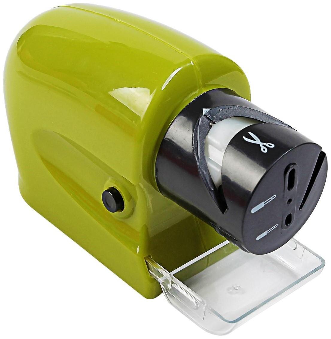 Ножеточка Luazon LTE-02, электрическая, для ножей/ножниц/отвёрток, 4хАА (не в ком.), зелёная