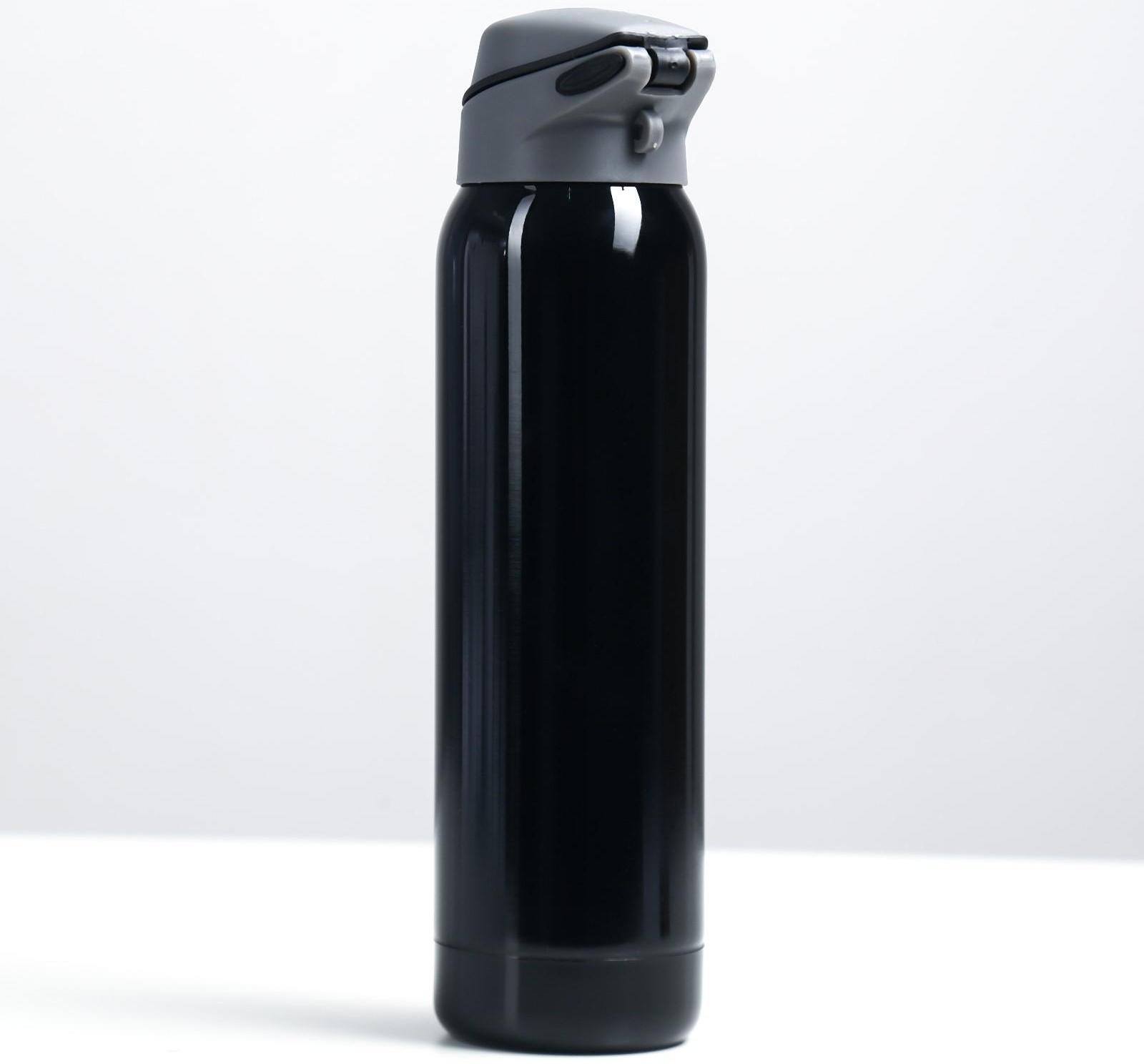 Термос, серия: Спорт, с поильником, 500 мл, 5.5 х 23 см, черный