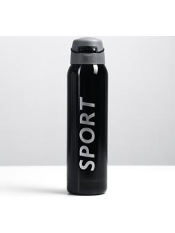 Термос, серия: Спорт, с поильником, 500 мл, 5.5 х 23 см, черный