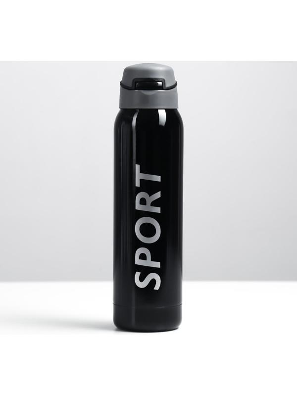 Термос, серия: Спорт, с поильником, 500 мл, 5.5 х 23 см, черный