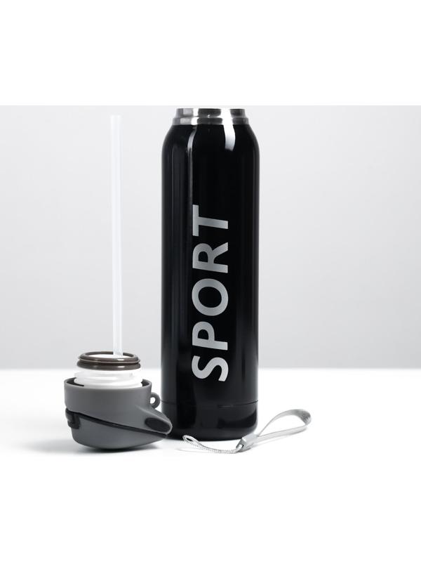 Термос, серия: Спорт, с поильником, 500 мл, 5.5 х 23 см, черный