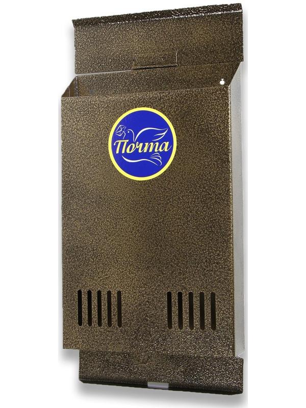 Ящик почтовый без замка (с петлёй), вертикальный, бронзовый