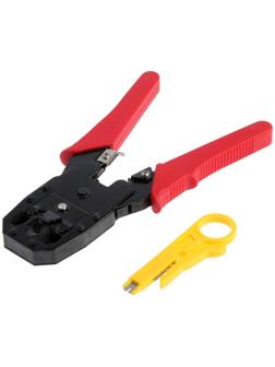 Кримпер ЛОМ, 200 мм, для обжима компьютерных RJ-45 и телефонных RJ-11/12 клемм