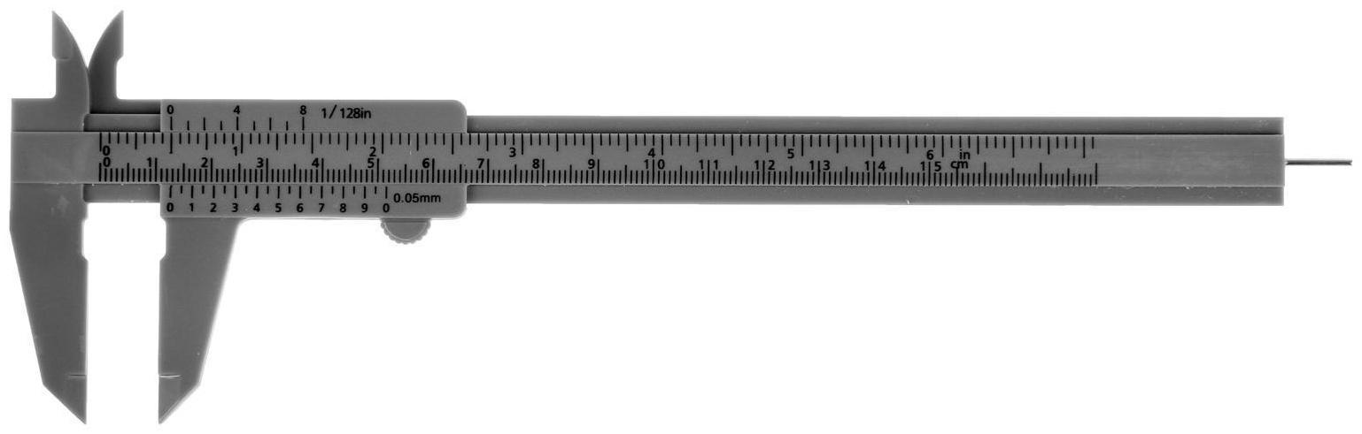 Штангенциркуль ЛОМ, с глубиномером, цена деления 0.05 мм, пластиковый, 150 мм