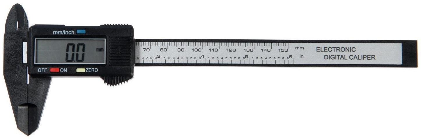 Штангенциркуль электронный ЛОМ, с глубиномером, пластиковый, 150 мм