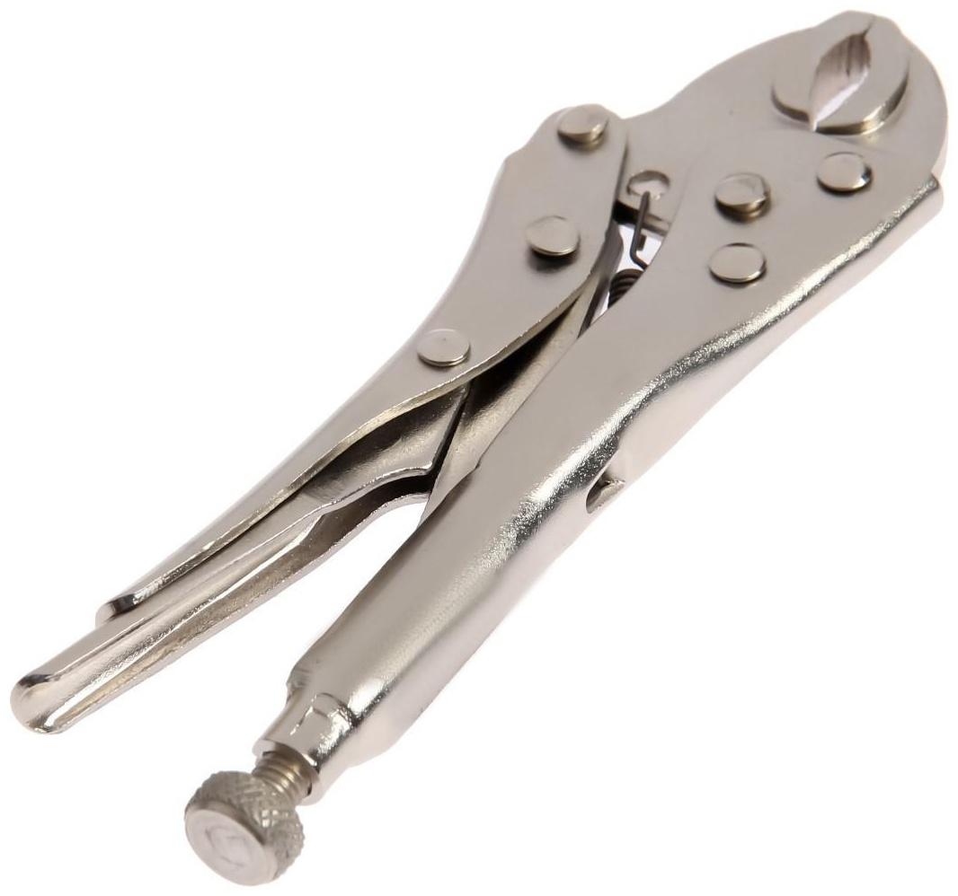 Зажим ручной ТУНДРА, полукруглый захват, с фиксатором, 125 мм