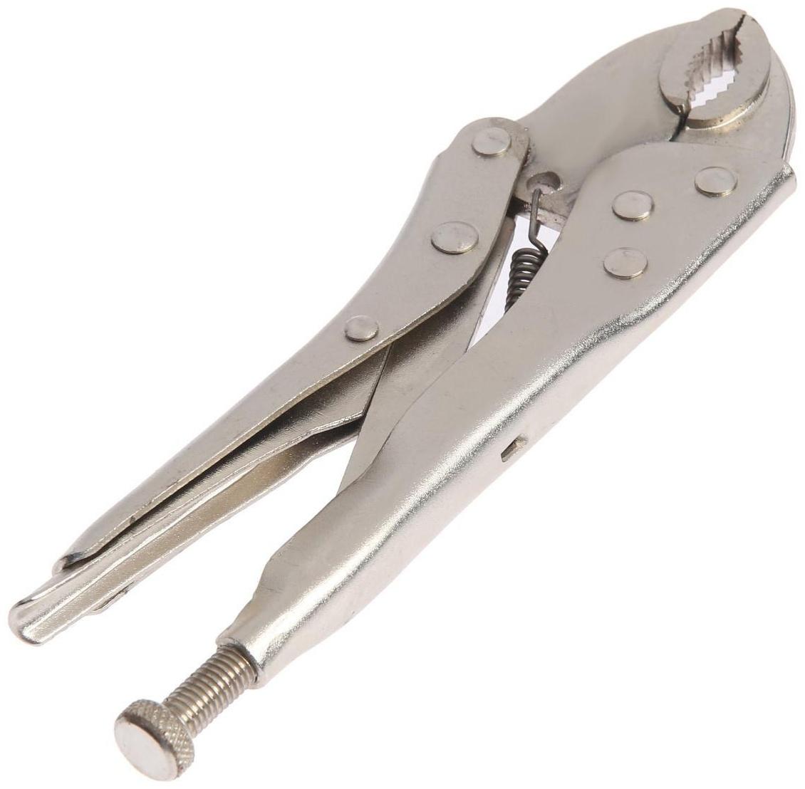 Зажим ручной ТУНДРА, полукруглый захват, с фиксатором, 180 мм