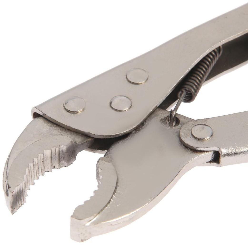 Зажим ручной ТУНДРА, полукруглый захват, с фиксатором, 180 мм