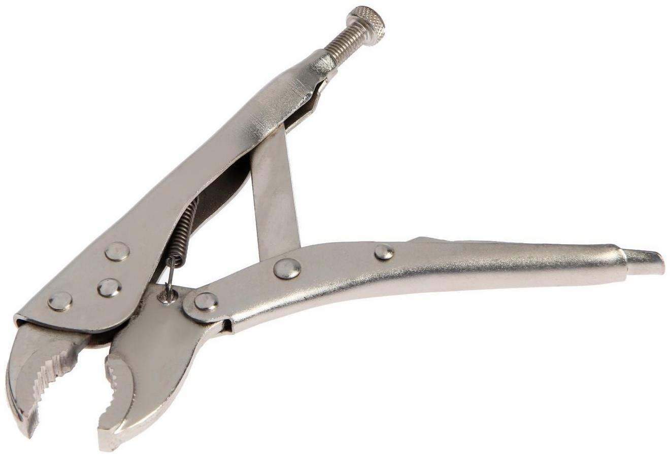 Зажим ручной ТУНДРА, полукруглый захват, с фиксатором, 180 мм