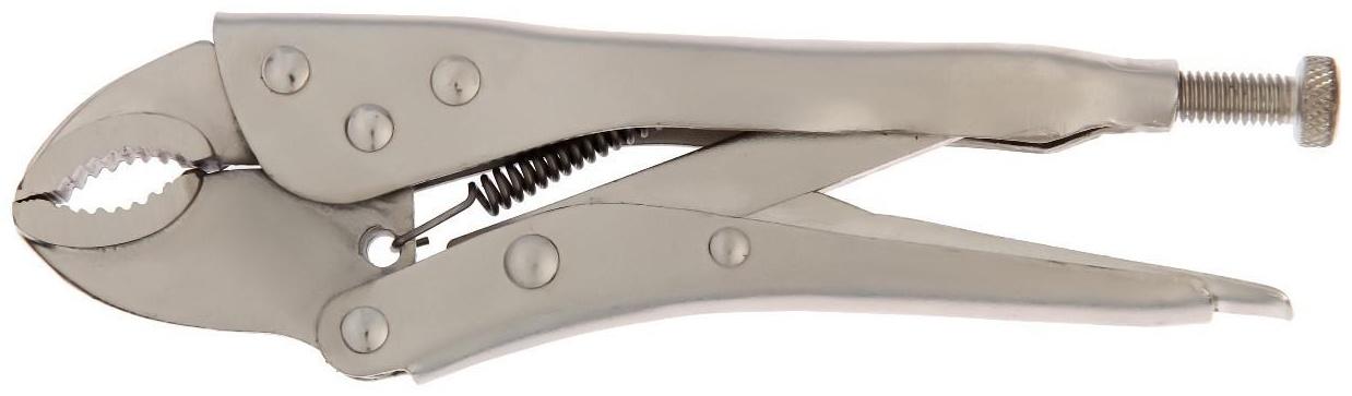 Зажим ручной ТУНДРА, полукруглый захват, с фиксатором, 180 мм