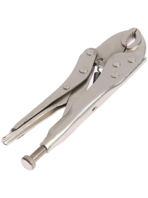 Зажим ручной ТУНДРА, полукруглый захват, с фиксатором, 180 мм