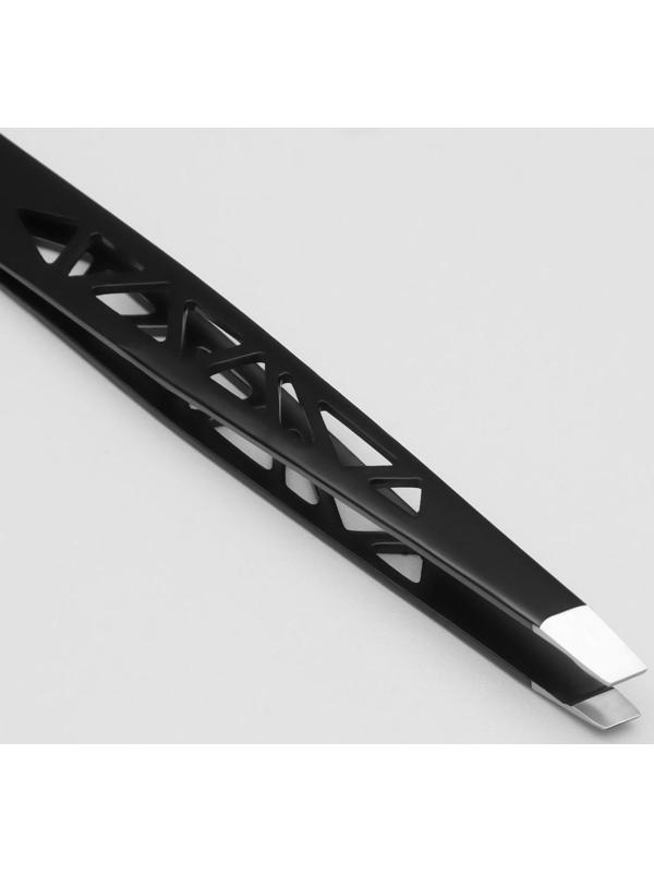 Пинцет «Формы», скошенный, 9,5 см, цвет чёрный