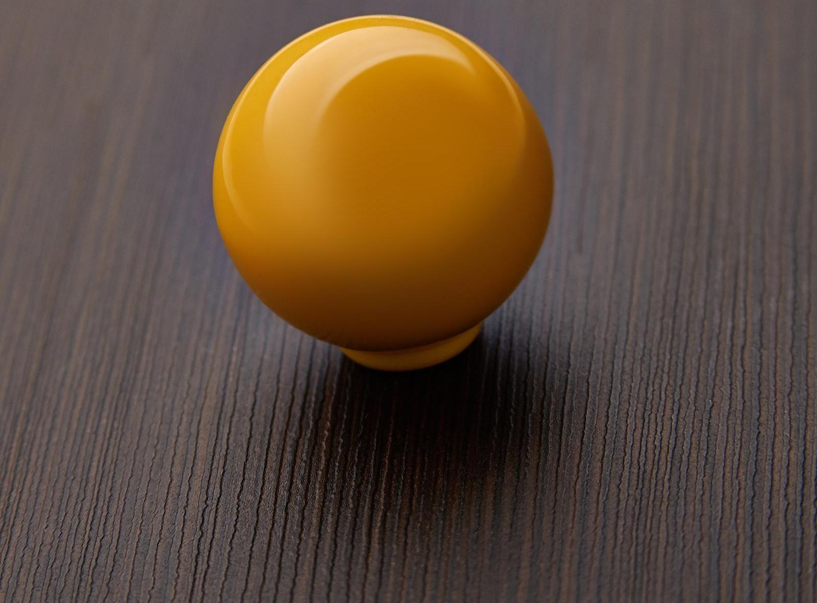 Ручка кнопка PLASTIC 008, пластиковая, желтая