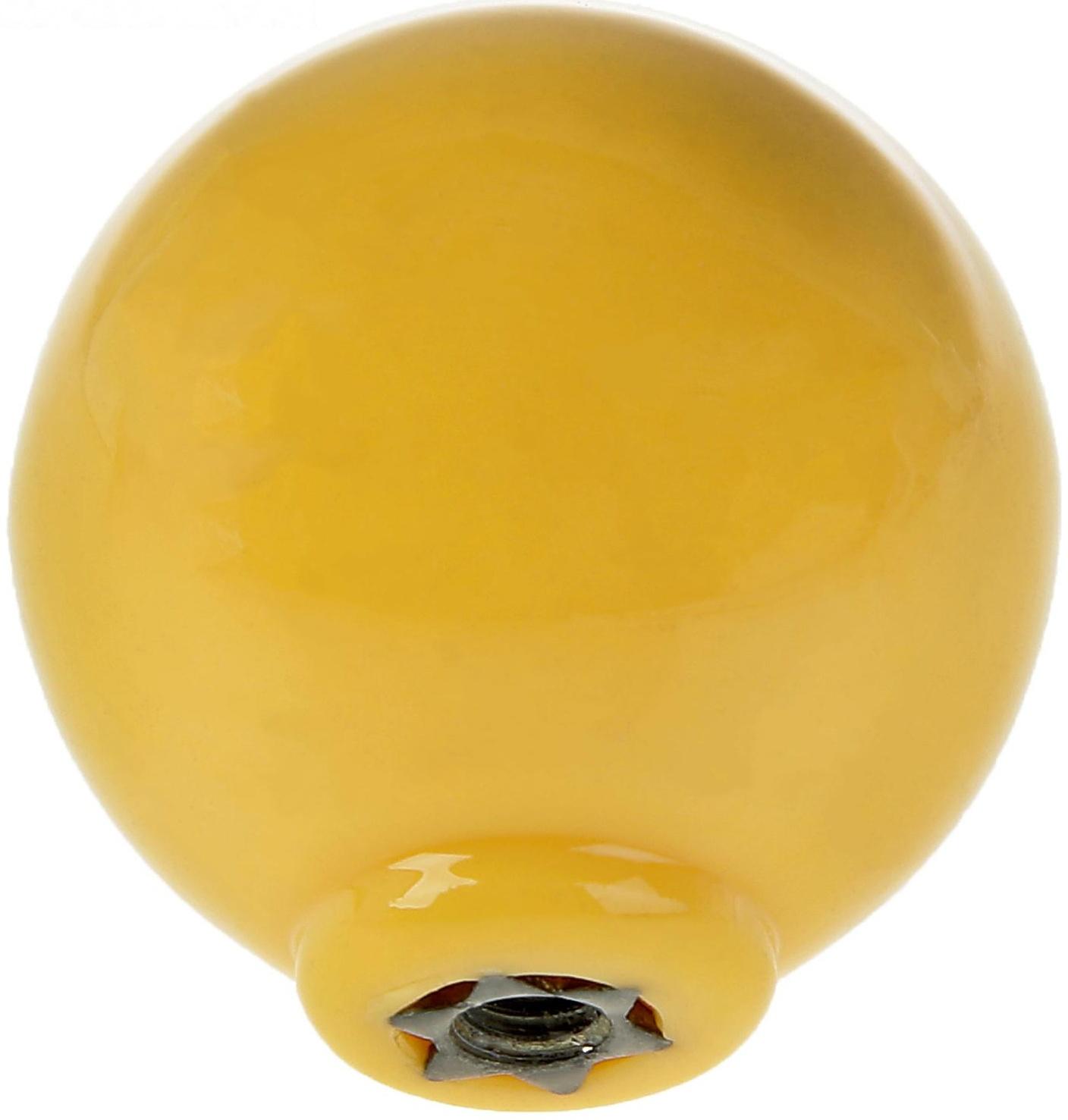 Ручка кнопка PLASTIC 008, пластиковая, желтая