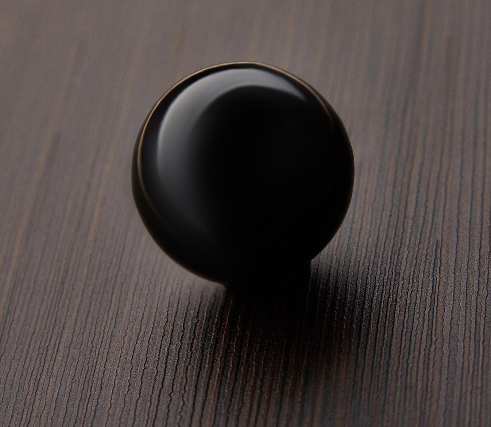 Ручка кнопка PLASTIC 008, пластиковая, черная