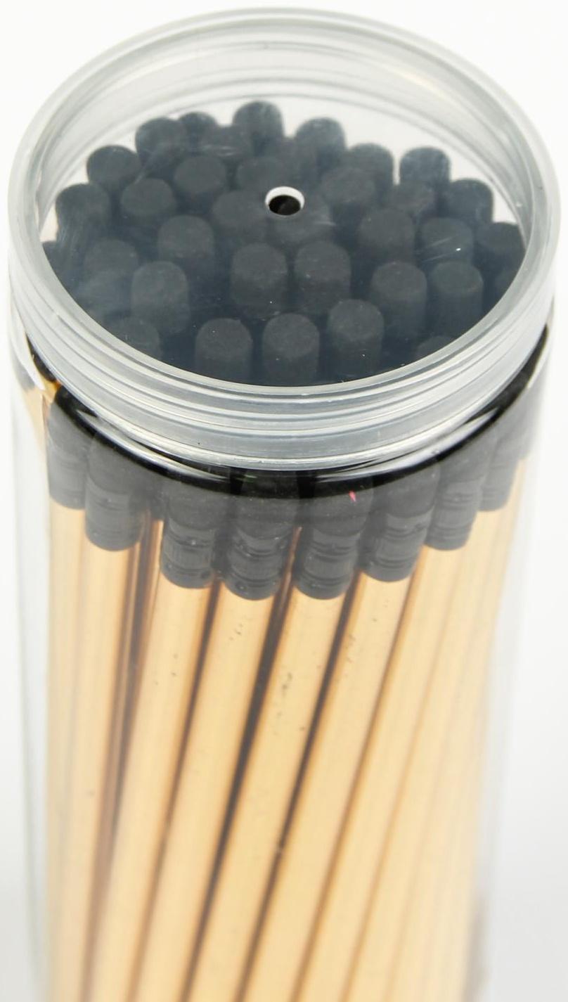 Карандаш чёрнографитный с ластиком, твёрдость НВ, корпус круглый, заточенный, золотистый