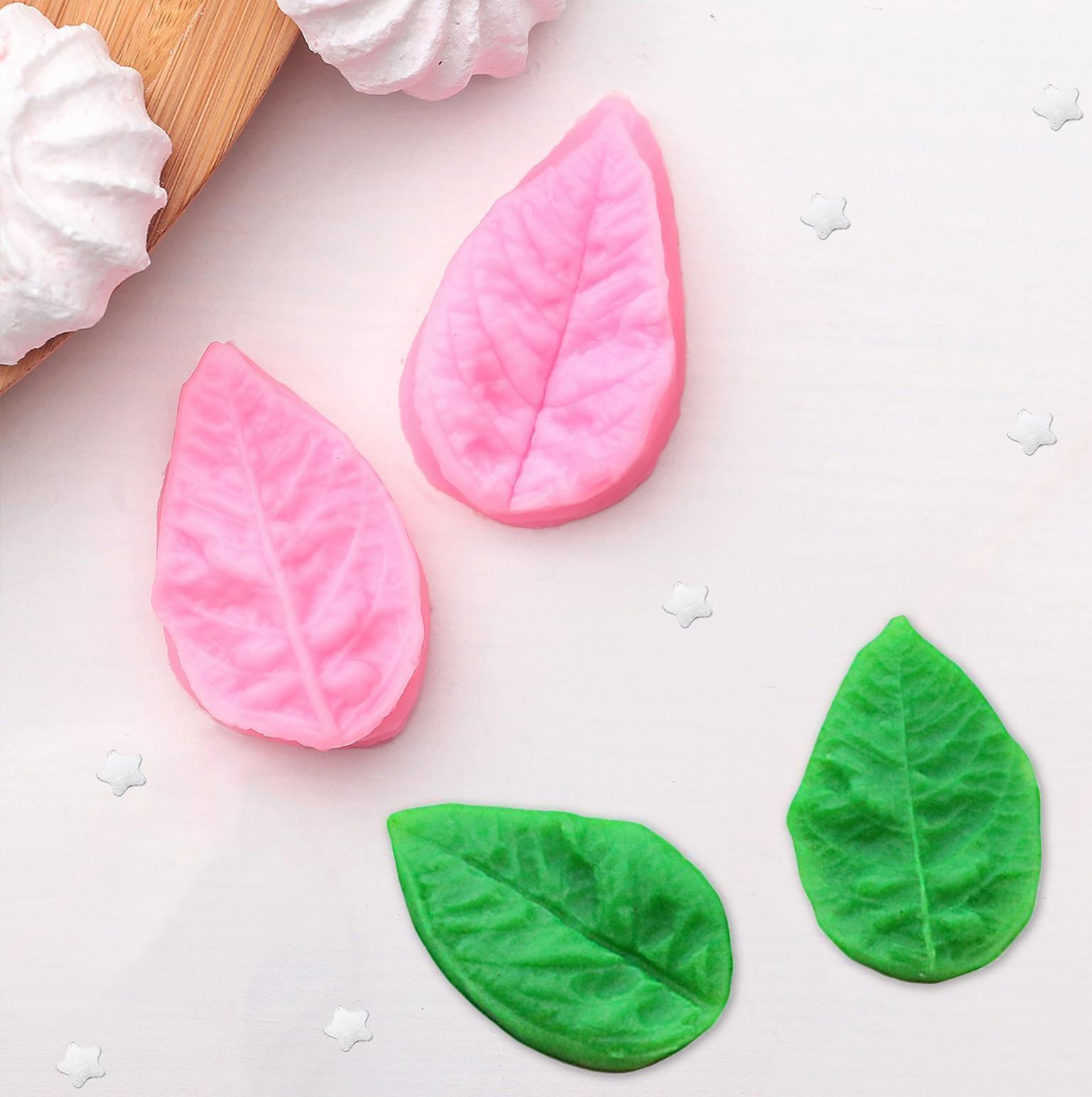 Молд «Лист гортензии», 2 части, 4×2,5 см, цвет МИКС