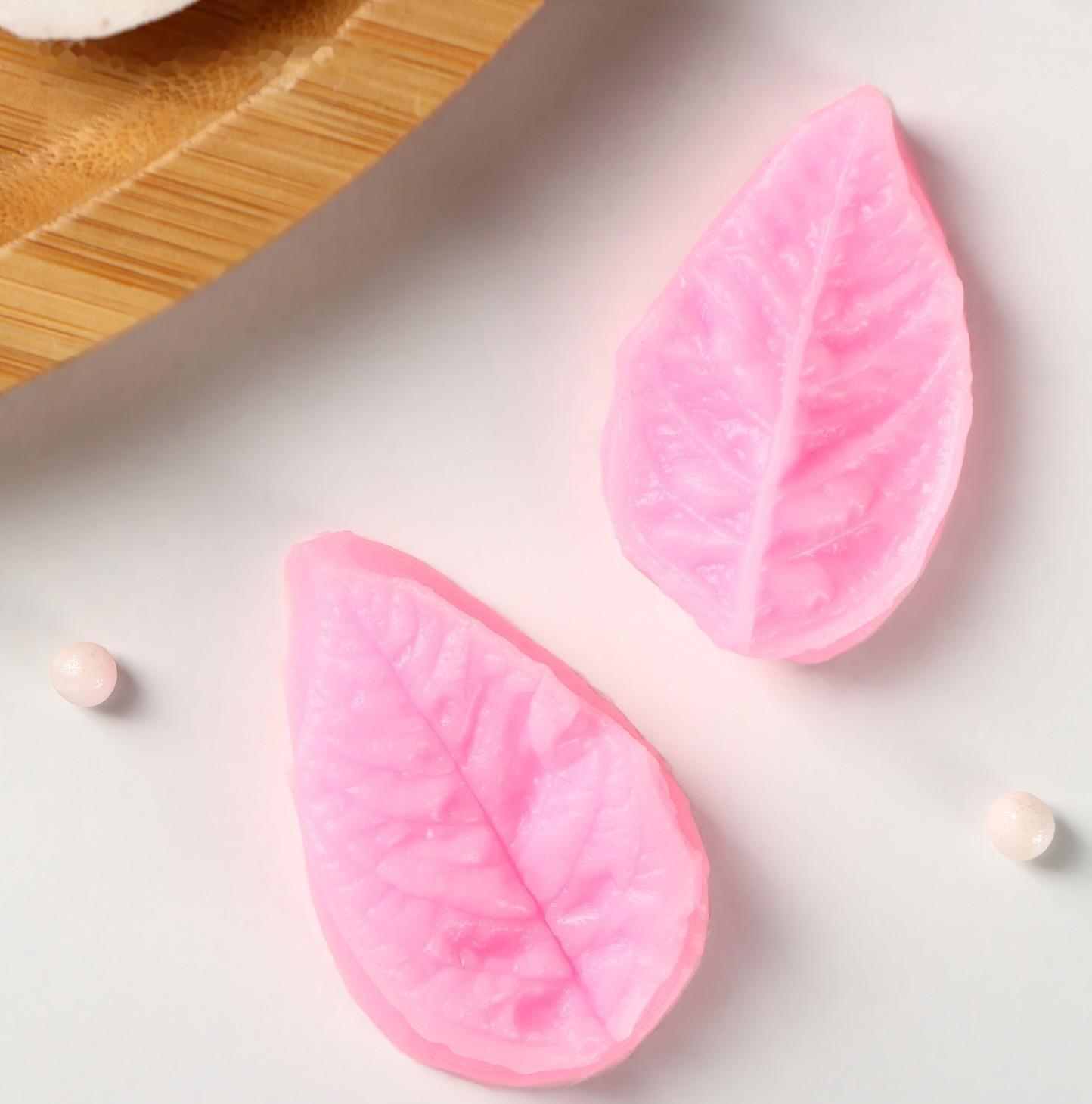 Молд «Лист розы», 2 части, 5×3 см, цвет МИКС