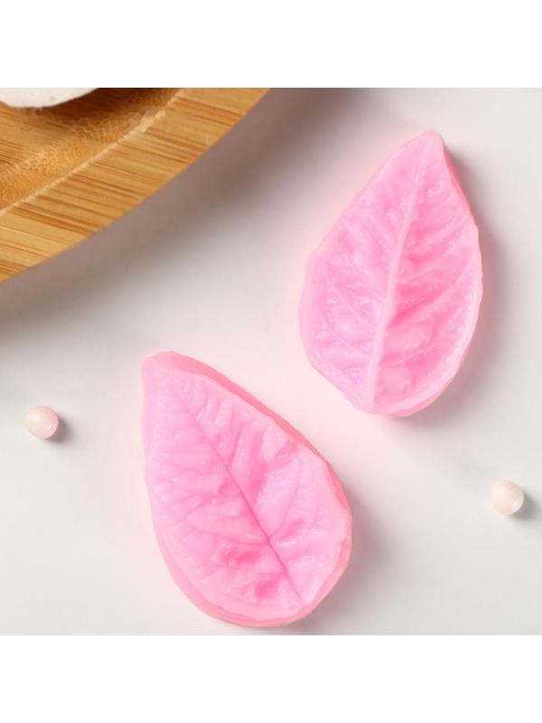 Молд «Лист розы», 2 части, 5×3 см, цвет МИКС