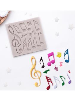 Молд «Ноты», 11,5×11 см, цвет МИКС