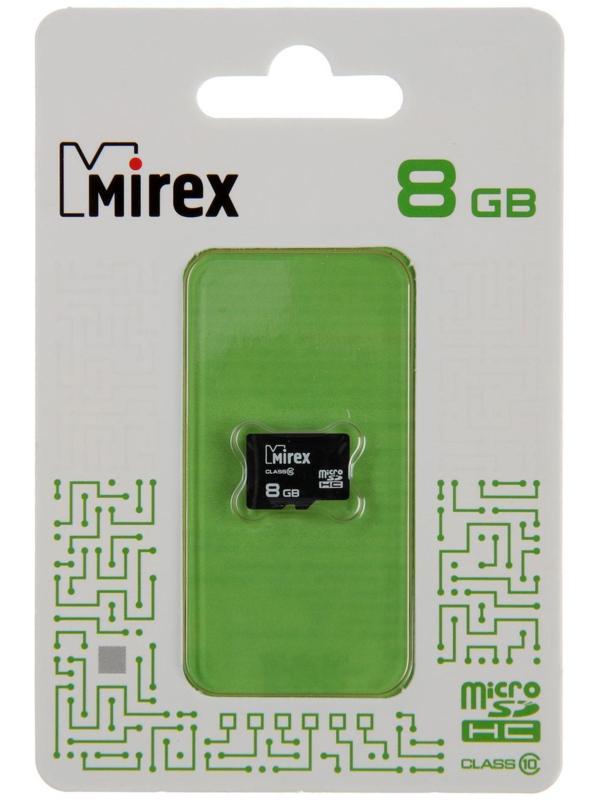 Карта памяти Mirex microSD, 8 Гб, SDHC, класс 10