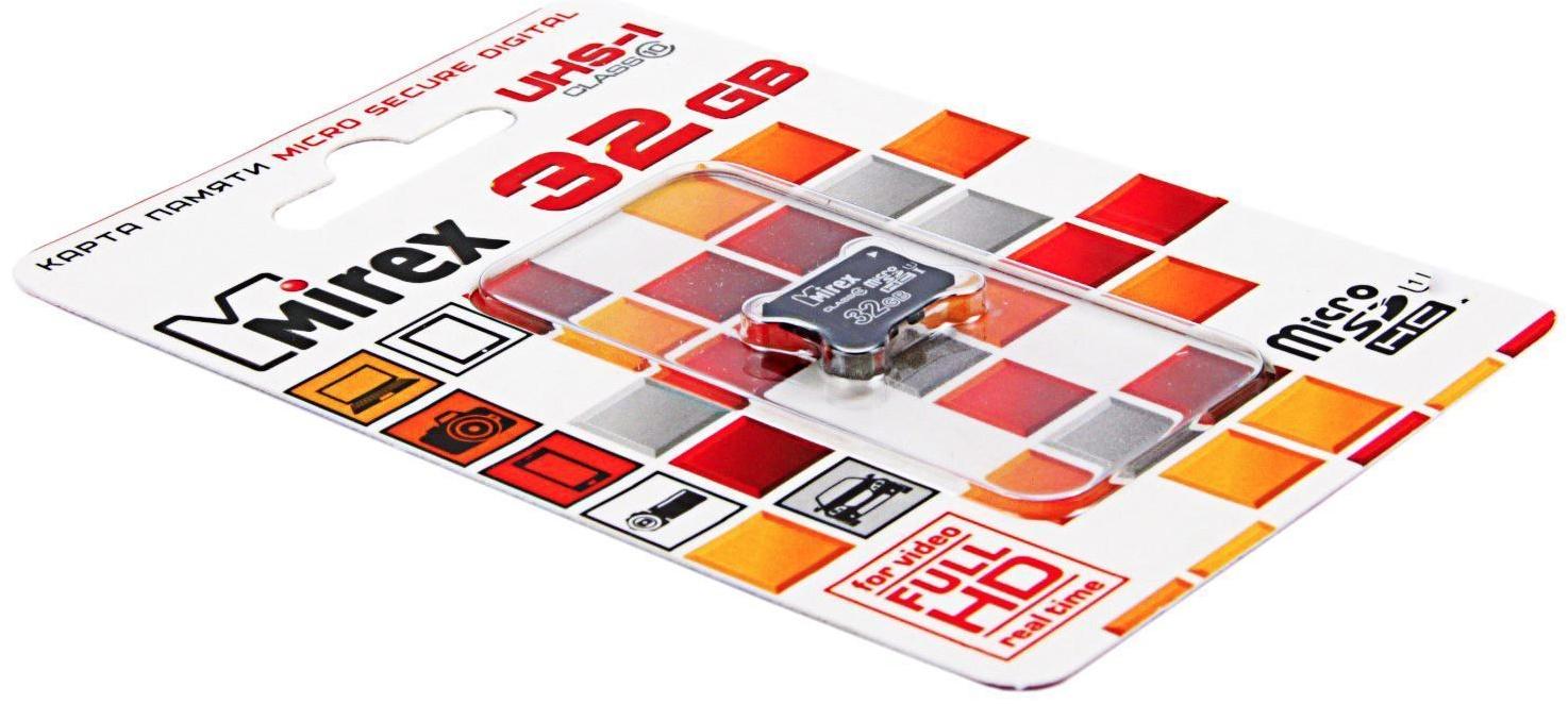 Карта памяти Mirex microSD, 32 Гб, SDHC, UHS-I, класс 10
