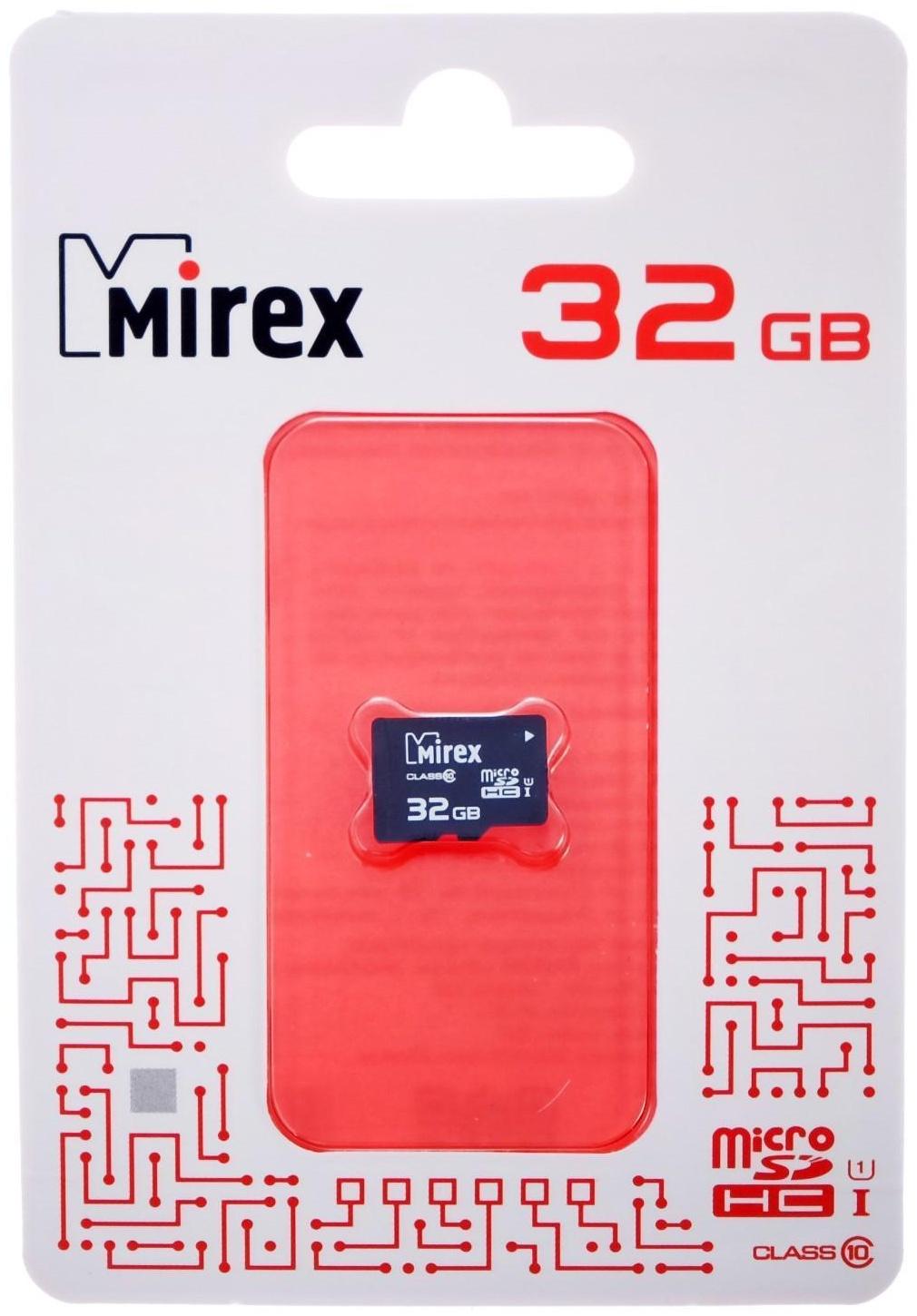 Карта памяти Mirex microSD, 32 Гб, SDHC, UHS-I, класс 10