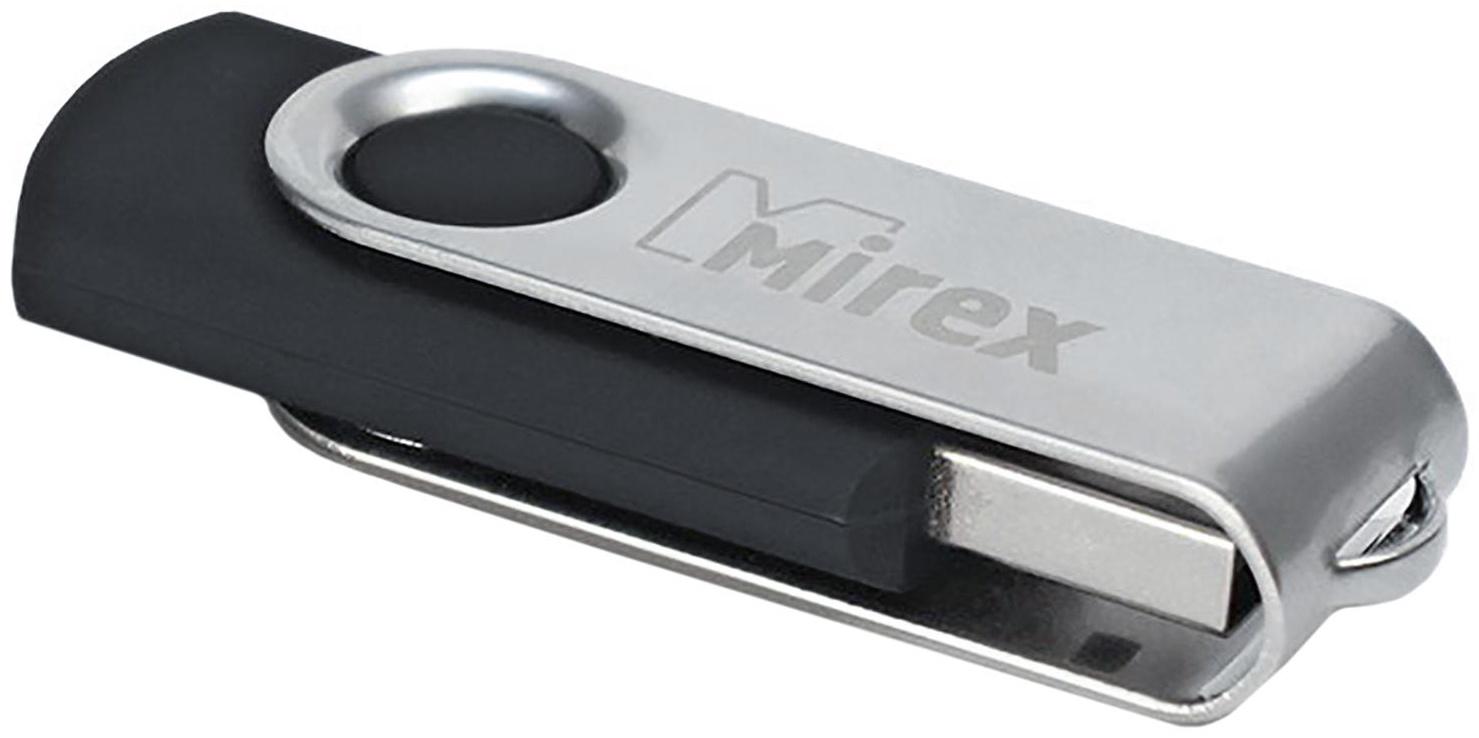 Флешка Mirex SWIVEL BLACK, 4 Гб, USB2.0, чт до 25 Мб/с, зап до 15 Мб/с, черная
