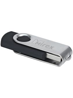 Флешка Mirex SWIVEL BLACK, 4 Гб, USB2.0, чт до 25 Мб/с, зап до 15 Мб/с, черная