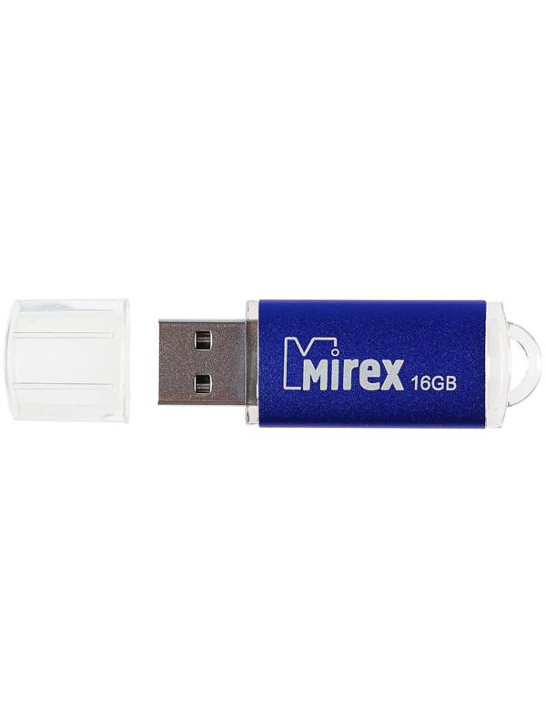 Флешка Mirex UNIT AQUA, 16 Гб, USB2.0, чт до 25 Мб/с, зап до 15 Мб/с, синяя