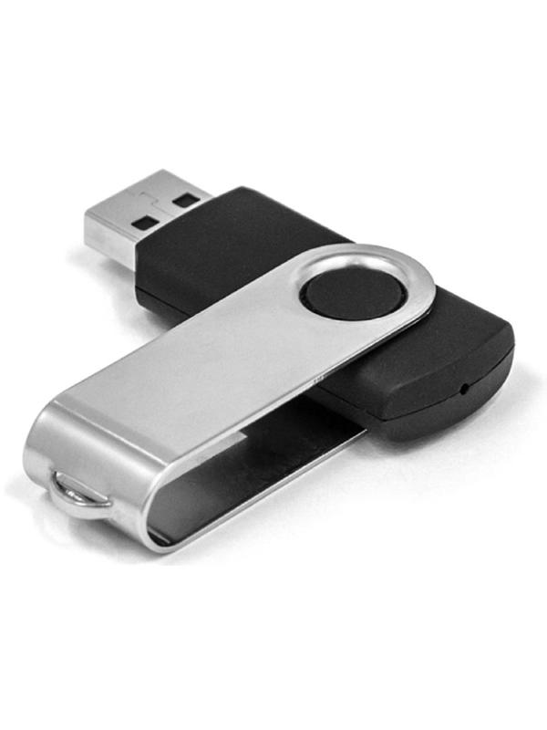 Флешка Mirex SWIVEL BLACK, 16 Гб, USB2.0, чт до 25 Мб/с, зап до 15 Мб/с, черная