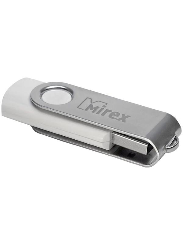 Флешка Mirex SWIVEL WHITE, 32 Гб, USB2.0, чт до 25 Мб/с, зап до 15 Мб/с, белая