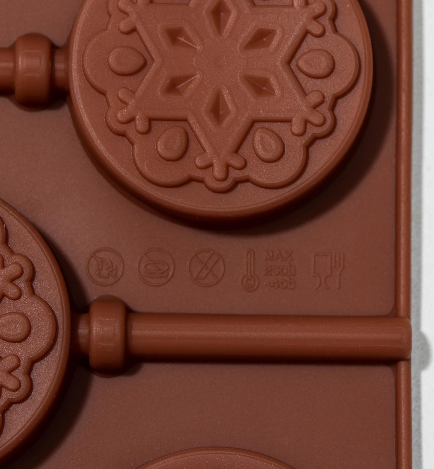 Форма для леденцов Доляна «Узор», 24×9,4×1,5 см, 6 ячеек (4×4 см), с палочками, цвет МИКС