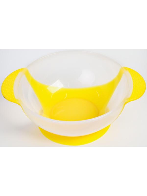 Набор для кормления «За маму и папу», 3 предмета: миска 350 мл на присоске, крышка, ложка, цвет МИКС