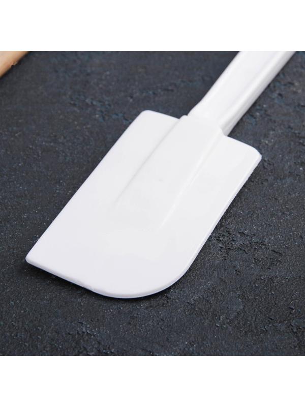 Лопатка силиконовая, 25×5,5×1,5 см, ручка белая